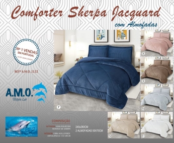 AMO 1112 - Comforter Sherpa Jacquard with Pillowcases